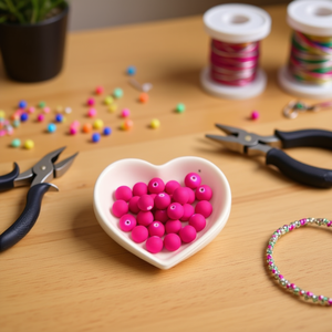 Ilan Abalorios 10Mm Fluorescente Viola per Gioielleria - Product Image 3