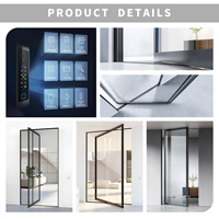 Porte pivotante moderne en aluminium SUNGYE avec double vitrage trempé, sécurité enfant, pour entrée de bureau ou de maison