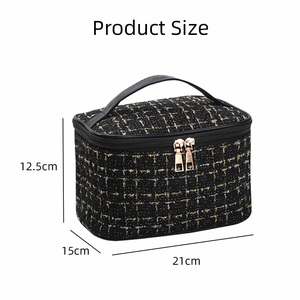 Bolsa <span class=keywords><strong>de</strong></span> Maquillaje Acolchada <span class=keywords><strong>de</strong></span> Gran Capacidad, Estuche Cosmético Negro, Organizador <span class=keywords><strong>de</strong></span> Artículos <span class=keywords><strong>de</strong></span> Aseo Portátil <span class=keywords><strong>de</strong></span> <span class=keywords><strong>Viaje</strong></span>, Caja <span class=keywords><strong>de</strong></span> Belleza <span class=keywords><strong>de</strong></span> Lujo con Patrón - Product Image 3