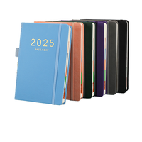 Agenda 2025 en cuir PU A5, planificateur mensuel et hebdomadaire, agenda personnalisé, vente en gros, 365 jours