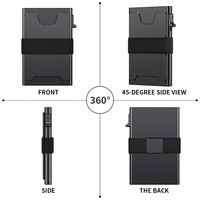 Porte-cartes de crédit en aluminium anti-RFID avec pince à billets, unisexe, pop-up, durable, fin, grande capacité, minimaliste