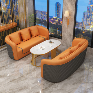 ชุดโซฟาสำนักงาน หนัง PU ฟองน้ำความหนาแน่นสูง นั่งสบาย เหมาะสำหรับพื้นที่รับรองและห้องประชุมธุรกิจ - Product Image 2