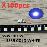 50-100PCS 2W 6V 3V 1W 3535 SMD LED pour remplacement des diodes de rétroéclairage LCD TV Innotek, application de réparation de diodes de rétroéclairage TV