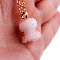 Bracelet en cristal rose imitation Snoopy, best-seller eBay Europe-Amérique ; Boucles d'oreilles et collier ras-du-cou motif chien de dessin animé - Pour femme