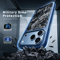 Étui de téléphone en TPU antichoc en fibre de carbone véritable forgée magnétique à 100 % pour la protection des modèles 18Pro Max et 18Pro, compatible 17pro/17pro Max/18 Dou