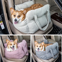 Coussin de siège auto carré moderne et élégant pour animaux de compagnie avec sécurité avant et arrière, lit chaud pour chiens et chats