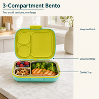 2026 Hot Selling Schattige Kinderlunchbox Set Draagbare School Eten Opbergdoos met Verwarmbare Waterfles