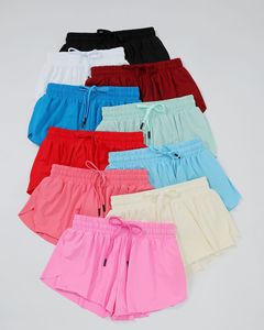 Women's 2-in-1 Running Shorts Hidden Phone Pocket Eco-Friendly Seamless Pink Quick Dry Drawstring Waist High Waist Solid Color - Product Image 6