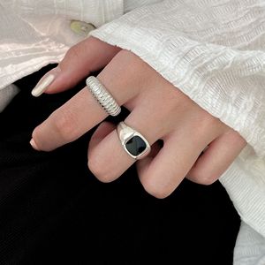 S925 Sterling Silver Geometric <b>Open</b> <b>Ring</b> For Women Adjustable Size Everyday Wear Fine Jewelry - Product Image 4