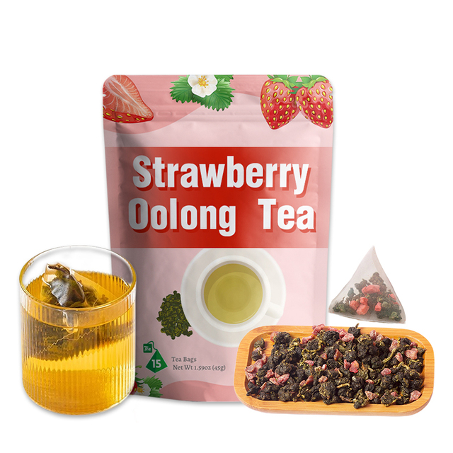 OEM/ODM Top Quality Healthy Organic Fruit Tea Dried Strawberry Blends Oolong Tea Green Tea