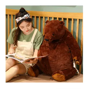 Большой размер большой бурый медведь плюшевые игрушки мягкие уютные дикие животные кукла на ночь