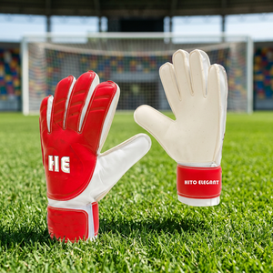 Guantes de Portero de Alta Calidad Rojos y Blancos, Guantes Profesionales para Jóvenes Porteros, Látex Alemán de 4 mm, Corte Negativo - Product Image 4