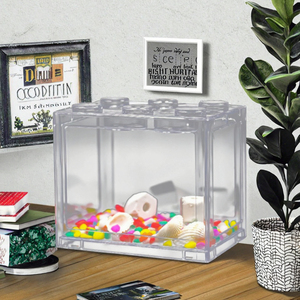 Mini <b>Acrylic</b> Square Fish Tank with Light Small Plastic Tank for Betta Turtle Goldfish for Office Landscaping Outdoor Spaces - Product Image 3
