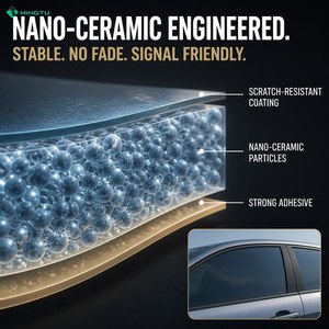 <span class=keywords><strong>Film</strong></span> <span class=keywords><strong>de</strong></span> fenêtre anti-chaleur <span class=keywords><strong>50</strong></span>% VLT Nano Céramique Gris Bleu Teinté Compatible Signalisation UV99 IR96 2mil Vente en Gros OEM Usine - Product Image 4