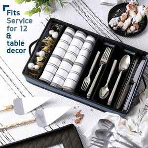 5 Compartment Flatware <b>Storage</b> Case Silverware Case with Handles Protects and Organizes Cutlery - Product Image 2