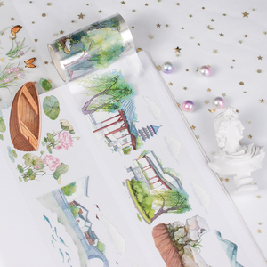 Benutzer definierte wieder verwendbare Dekoration Wasserdichtes, klar geprägtes PET Individuell bedrucktes transparentes Washi Tape - Product Image 1