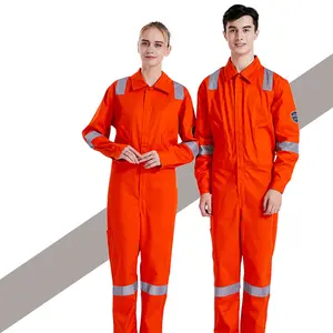 Groothandel Mannen Zwarte Veiligheid Brandvertragende Overall Industriële Werkkleding Mechanica Oliebestendige Brandwerende Werken Overall