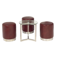 Table basse contemporaine de luxe Osidi, structure en acier inoxydable doré brossé, plateau en verre 500x500mm, garantie 3 ans, salon, maison
