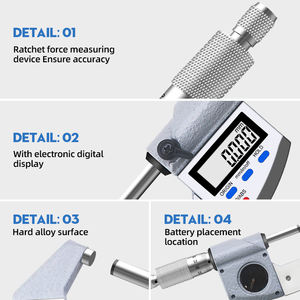Yüksek hassasiyetli dış çap ölçü paslanmaz çelik hassas ölçü IP65 mikrometre dijital dijital dış çap mikrometreler - Product Image 3