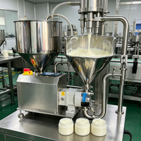 Machine de remplissage semi-automatique à pompe rotative pour liquides, pâtes, graisses, crèmes et mayonnaise à haute viscosité