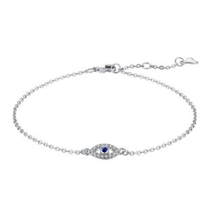 Dylam Stylish Women Fine Jewelry <b>Bangle</b> <b>Bracelets</b> 925 Sterling <b>Silver</b> Evil Blue Eye Sapphire 5A Zirconia Link Chain <b>Bracelet</b> - Product Image 1