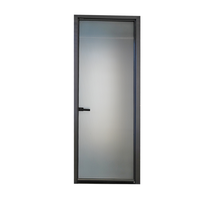 Porte coulissante en verre moderne, design contemporain, étanche, application intérieure pour salle de bain, ouverture latérale, matériau en alliage d'aluminium et verre