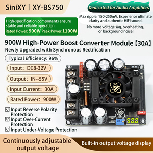 Module de suralimentation réglable XY-BS750 900W, plaque de suralimentation à faible ondulation, amplificateur de puissance audio, alimentation spéciale avec affichage - Product Image 2