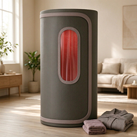 Tenda Sauna Uap Lipat Berbingkai Baja Tahan Karat, Penutup Katun Tebal Anti Air, 9 Pengaturan Suhu, 110V, Untuk Penggunaan di Gym, Desain Modern