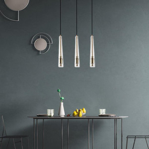 Modern Minimalist Single Head Glass Pendant <b>Light</b> Led E26 Gold Cone Lamp For <b>Dining</b> Room Bedroom Study Bar Counter - Product Image 3