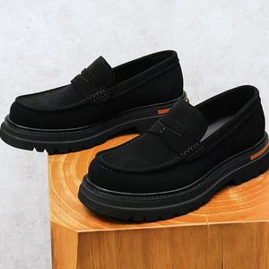 Zapatos Oxford Formales Retro para Hombre, con Cordones, Parte Superior de Cuero Vacuno, Suela de Goma, Cierre Deslizante, Antideslizantes, Transpirables y Gruesos - Product Image 2