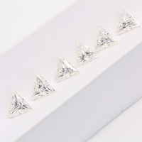 Moissanite synthétique de couleur définitionnée, 1 carat, taille triangle 6,5x6,5 mm, pierre précieuse