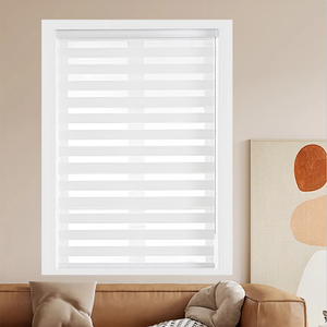 تصفية إضاءة للخصوصية بطبقة مزدوجة ظلال دوارة شفافة رمادية للمنزل والمكتب وغرفة النوم ستائر حمار وحشي يدوية - Product Image 1