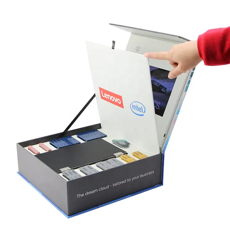 Großhandel hersteller smart elektronik verpackung 7 inch LCD display video box für geschenk ring blume