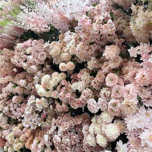 LUYI - Venta al por Mayor de Flores Artificiales de <span class=keywords><strong>la</strong></span> <span class=keywords><strong>Serie</strong></span> Rosa, Decoración para Bodas, Arreglos Florales, <span class=keywords><strong>Serie</strong></span> Azul Marino y Fucsia Empolvado - Product Image 1