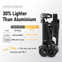 Scooter électrique pliable, cadre en magnésium 15 kg, double batterie, charge magnétique, scooter de voyage avec écran LED