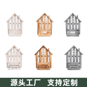 Wooden Cottage <b>Wall</b>-Mounted <b>Flower</b> Pot 18x17.5cm Hanging Modern <b>Decor</b> For Indoor Outdoor Use - Product Image 3