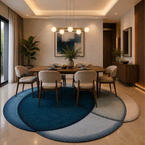 Tapis de luxe en laine tuftée à la main, motif floral organique, tapis fait main à poils longs, tapis moderne personnalisé pour la maison et l'hôtel - Product Image 2