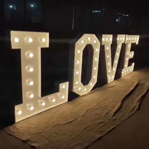 Factory Supplier Letters Sign With Light Metal/Acrylic Illuminated Sign 4 ft Giant Love Letters Marquee Led Light Up Letters