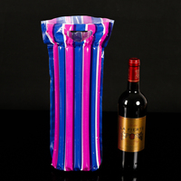 Emballage de vente au détail en plastique, pochette gonflable pour bouteille de vin de 750 ml, protecteur de bouteille gonflable