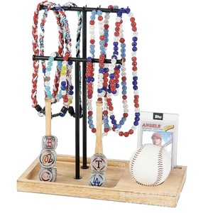 Wooden <b>Desktop</b> Baseball Base <b>Shelf</b> Solid Wood Necklace Bracelet Storage Rack Jewelry Organizer 3 Floors Multi Layer Display - Product Image 5