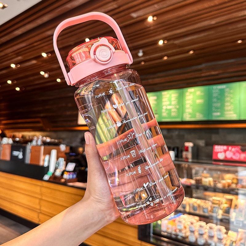 Girl powder 1500ml resistant portable double drink cup lid]]