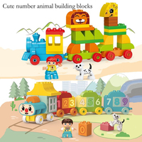 Haute qualité plus récent matériau ABS écologique forme animale créative 50 pièces Train bricolage modèle blocs de construction ensemble pour les enfants