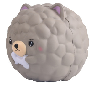 Cute Gray Dog Shape Silicone <b>Squishy</b> Toy Soft Slow Rebound Promotional Gift With Logo Printing - Product Image 3