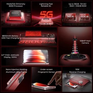 โทรศัพท์ WP210 รุ่นทนทาน Octa Core IP68 Helio G85 NFC 36GB+512GB 8800mAh 45W 6.7" FHD 108MP Android15 5G WIFI6 120Hz - Product Image 4