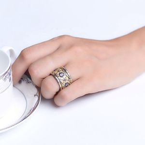 925 <strong>Sterling</strong> <strong>Silver</strong> 14k Gold Plated Black Lacy Stackable Vintage <strong>Ring</strong> <strong>Sets</strong> - Product Image 5