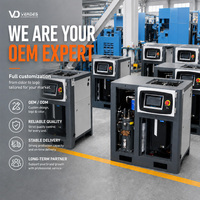 Compresseur d'air industriel monophasé certifié KC VERDES 220V 60Hz 15kW 20CV 4-en-1 à vis avec sécheur à vendre