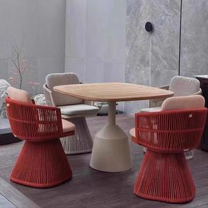 Silla Moderna de Ratán Tejido, Silla Giratoria de Aleación de Aluminio para Jardín, Patio, Balcón - Product Image 4