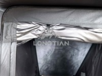 Tente de toit triangulaire en aluminium avec châssis, canal de drainage, charnière, chemin de charge, échelle, barre anti-éclatement, toile, fabrication OEM