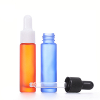 Flacons compte-gouttes cylindriques en verre dépoli coloré de 5 ml et 10 ml, vides, pour parfum, huile essentielle, sérum de soin de la peau, rechargeables, en plastique