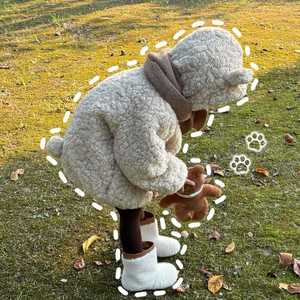 Child Star Circle Girls' Thick Fleece Bear Hooded Jacket Windproof Winter Coat For Kids - Product Image 4